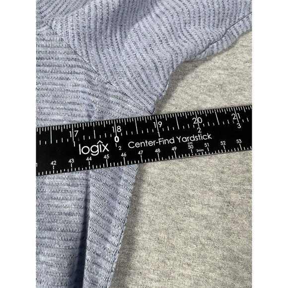 Pure Jill Linen Modal Rayon Slub Knit Top Blue Soft Tie Casual Blouse XS - Picture 3 of 5